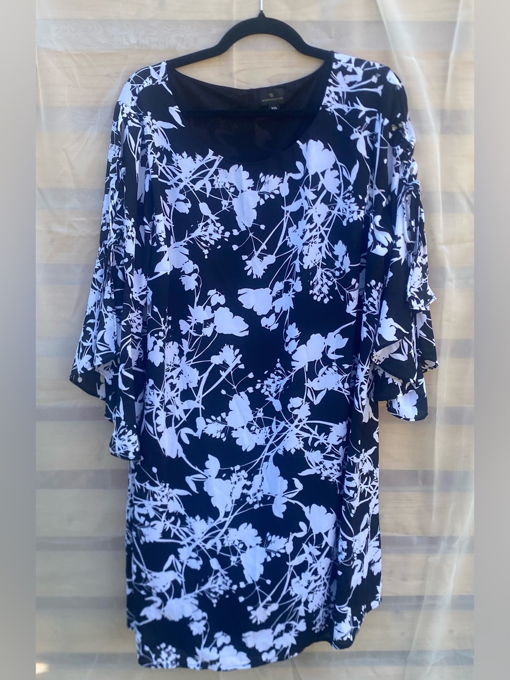 Worthington Black Dress with White Floral Print